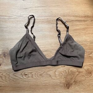 Parade | Silky Mesh Triangle Bralette - Taupe - Size Small